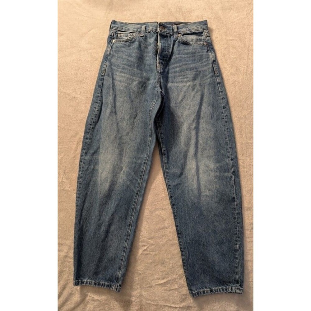 Banana Republic Ultra High Rise Barrel Leg Jeans Womens 27 Short Denim Cotton